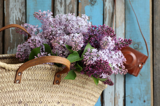 Image to highlight Eco friendly Gift Boxes. Woven basket with flowers.