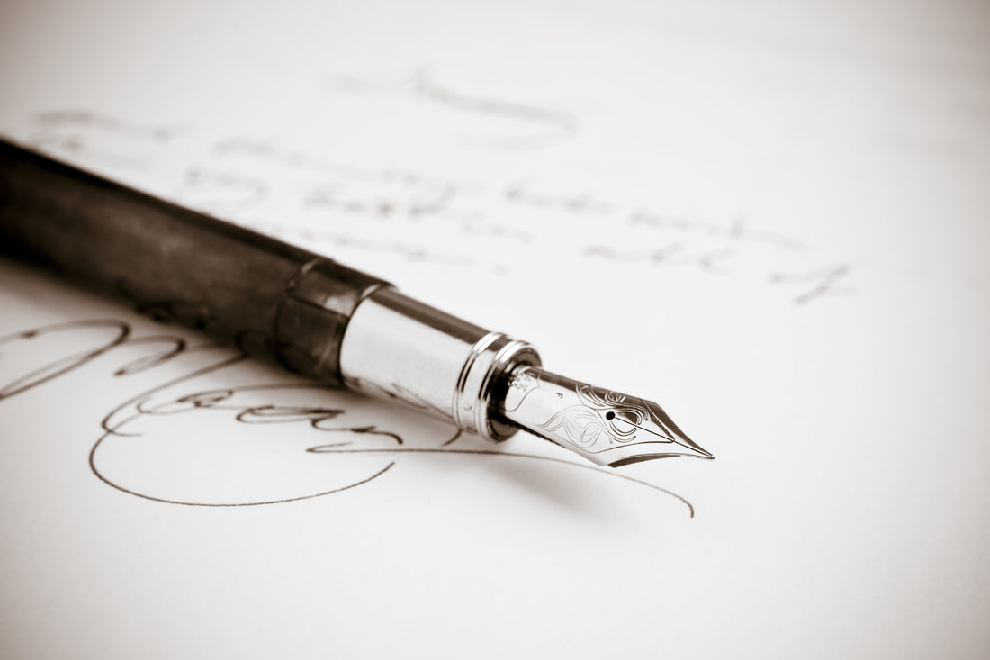 Beautiful fountain pen and paper highlights quality products included in Gift Boxes.