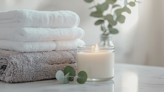 Luxury towels and candle for Settlement Gift Box NZ