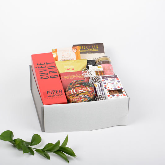 Luxury Gift Box filled with artisan treats and french champagne